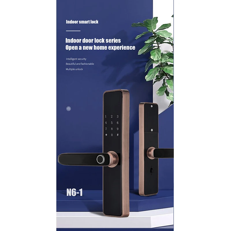 Safety gate door smart fingerprint card password lock for aluminum door