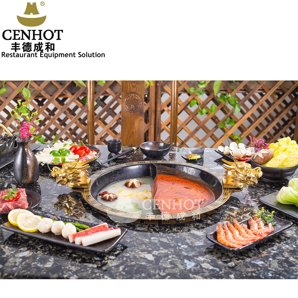 CENHOT  High Quality Stainless Steel Round Shape Hot Pot Dragon Stockpot