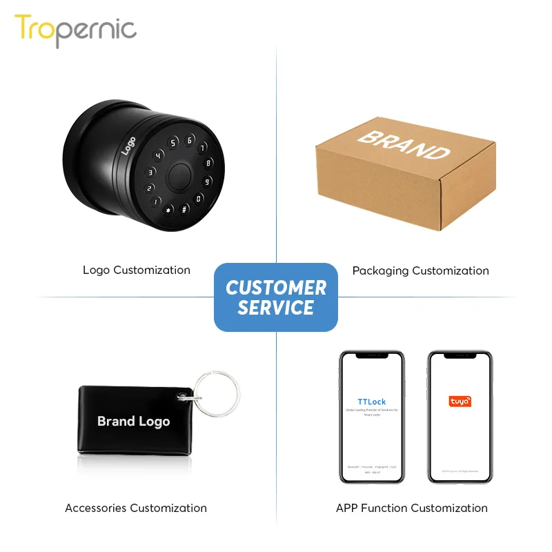 Tropernic Keyless Wifi Biometric Home Security System Ferreteria Fingerprint Ttlock Smart Lock