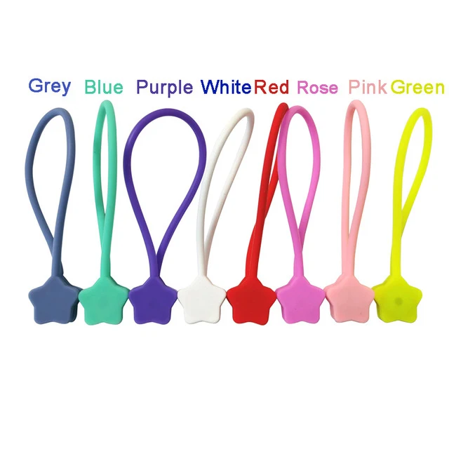 Многоразовые силиконовые магнитные кабельные стяжки для связывания и организации хранения вещей