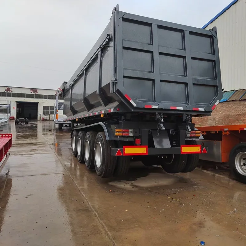 3 Axles 40ton 60ton Heavy Duty Hydraulic Rear Dumping Trailers Dump Tipper Semi Trailer End Dump Trucks Trailers