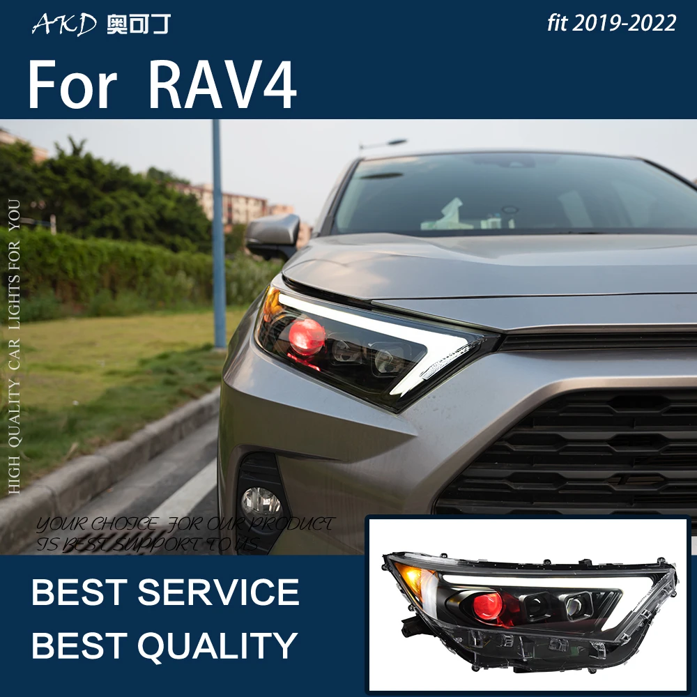 Car Lights For RAV4 RAV 4 2019-2022 LED Auto Headlights Assembly Upgrade Dynamic Evil Eyes Projector Lens Accessories Facelift
