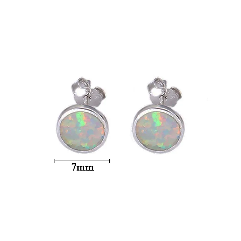 5/7mm Fine Jewelry Vintage Earrings 925 Sterling Sliver Cartilage Piercing Stud Opal Earrings