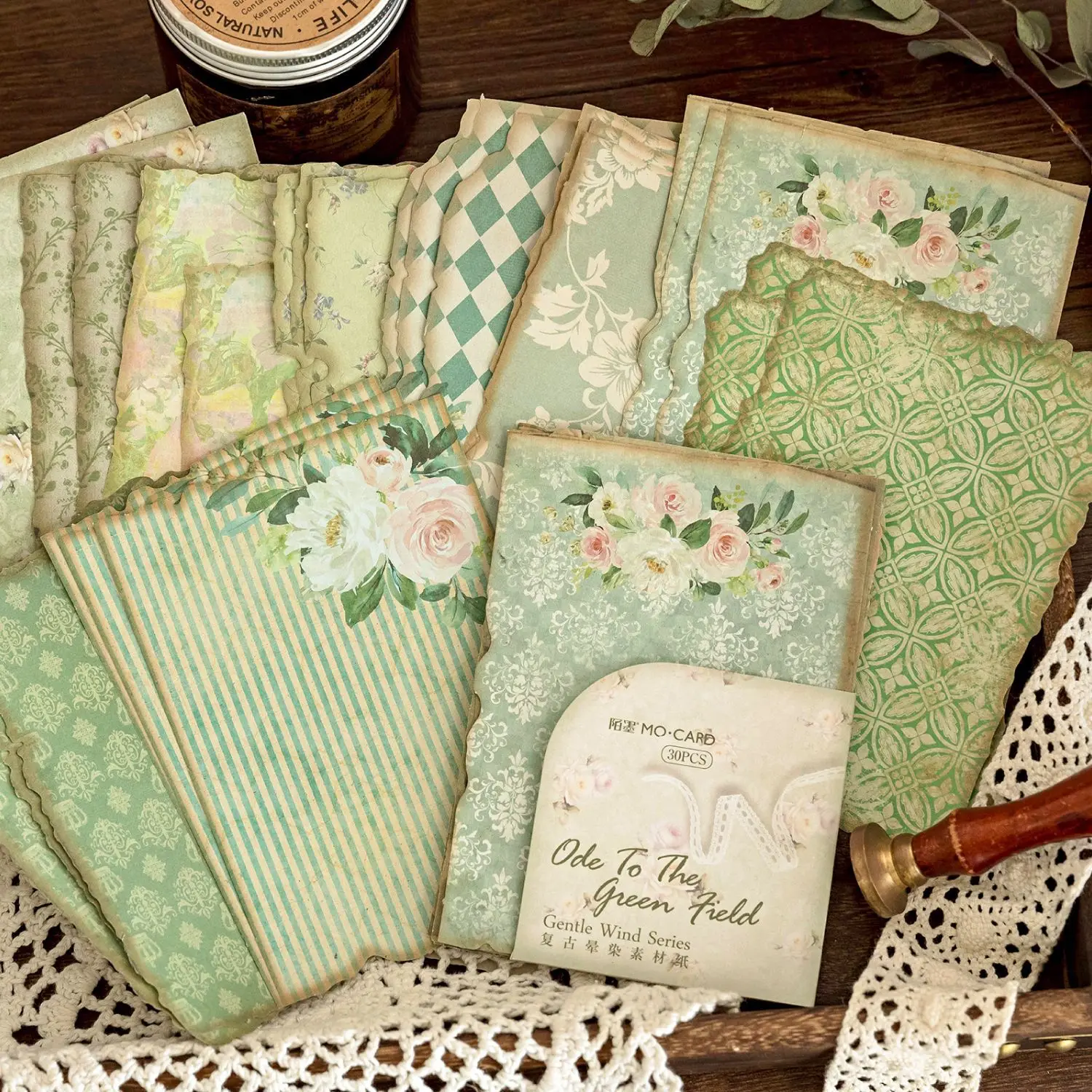 Pattern Printed Vintage Attractive Antique Old Looking Background Craft Papers for Scrapbooking DIY Card Making Decoration