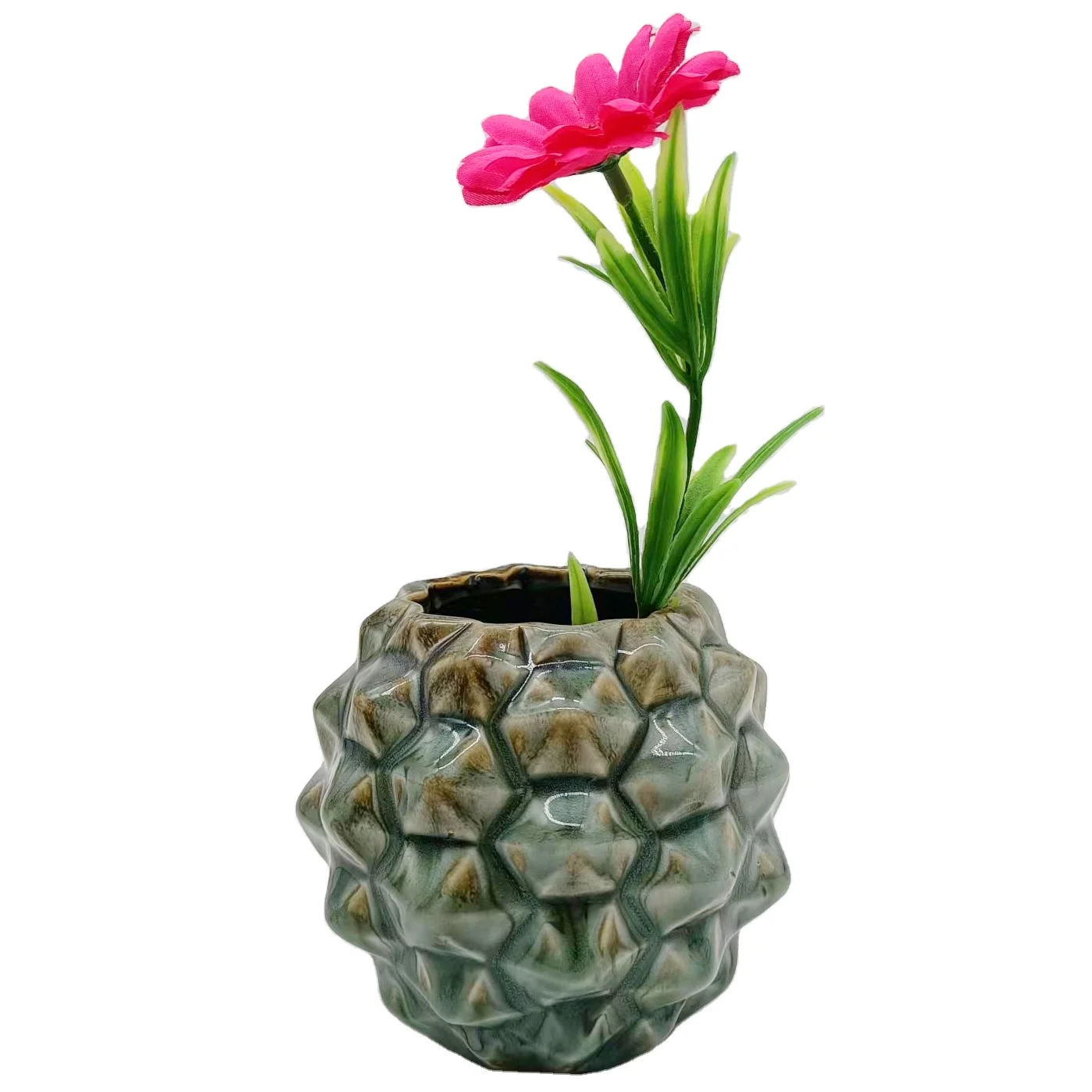 Customized Ceramic Vases pineapple shape Porcelain Flower Vases for Home Wedding Hotel Restaurant decoration