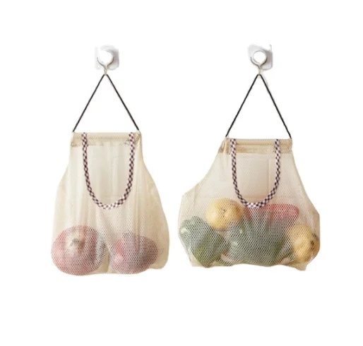 Kitchen Mesh Storage Bag Multi-functional Portable Hollow Breathable Fruit Vegetable Garlic Onion Bag
