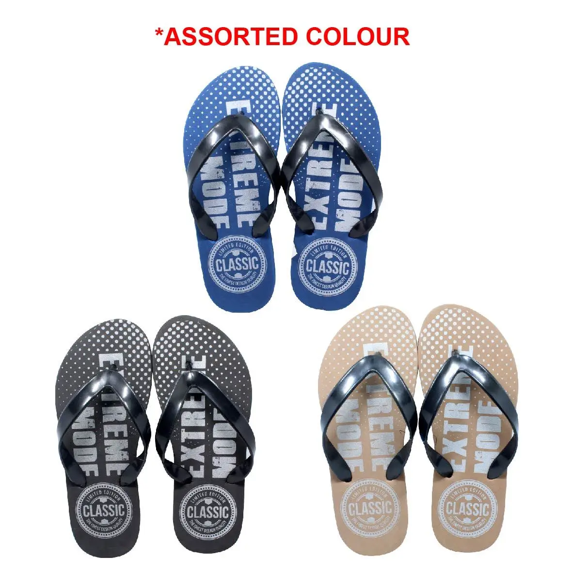 Best selling PVC EVA flip flop slippers sandals for men in stock custom beach indoor outdoor slippers M0843 Blue/Black