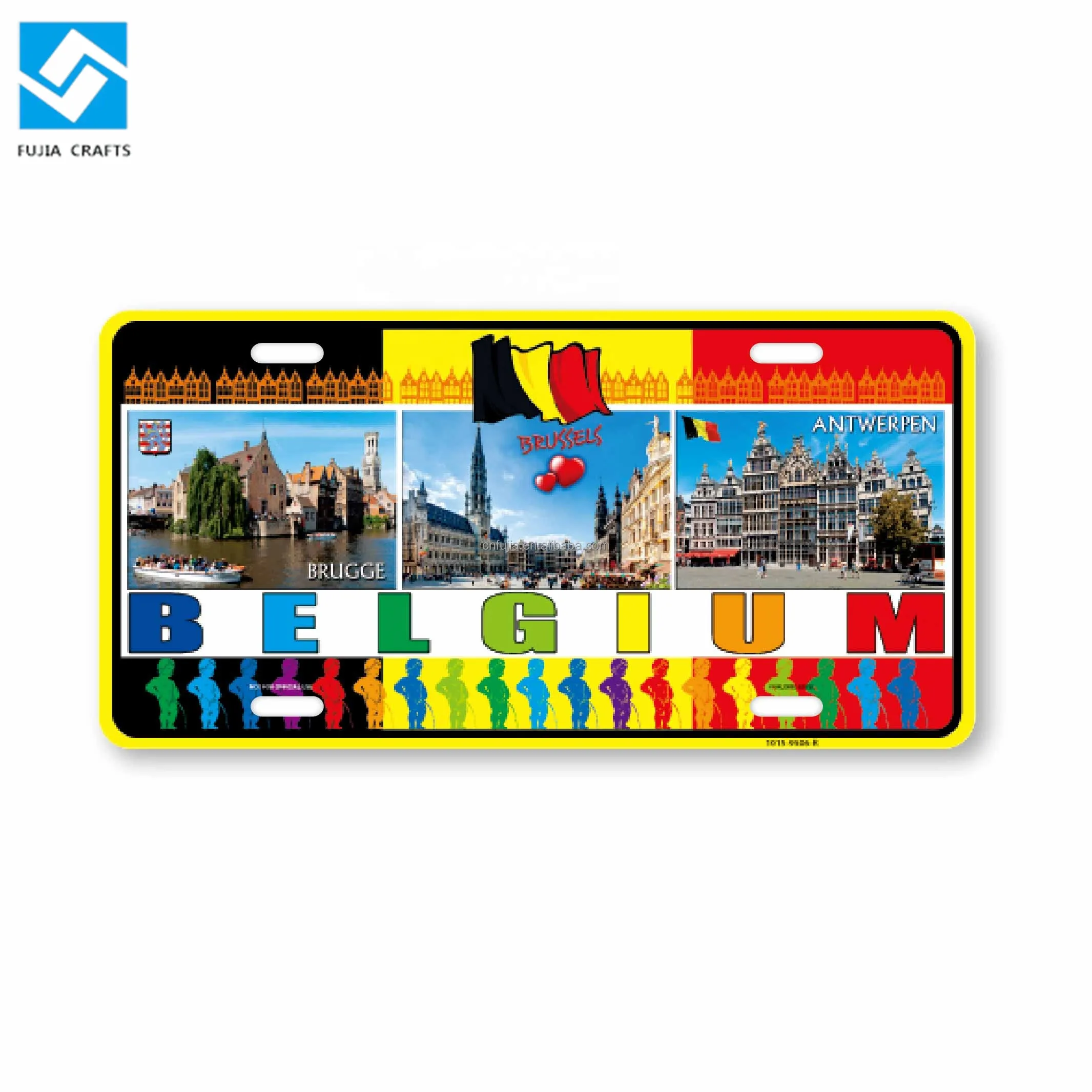 Professional Vehicle License Plate Number Plate Embossed Aluminum Belgium Car License Plate