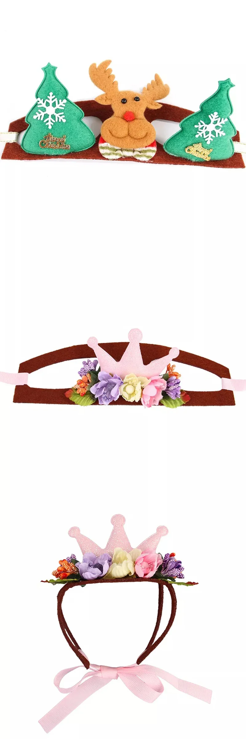 Pet Christmas Hair Ornaments Gifts Cute Headwear Santa Claus Dog Xmas Headdress Cat Christmas Headband