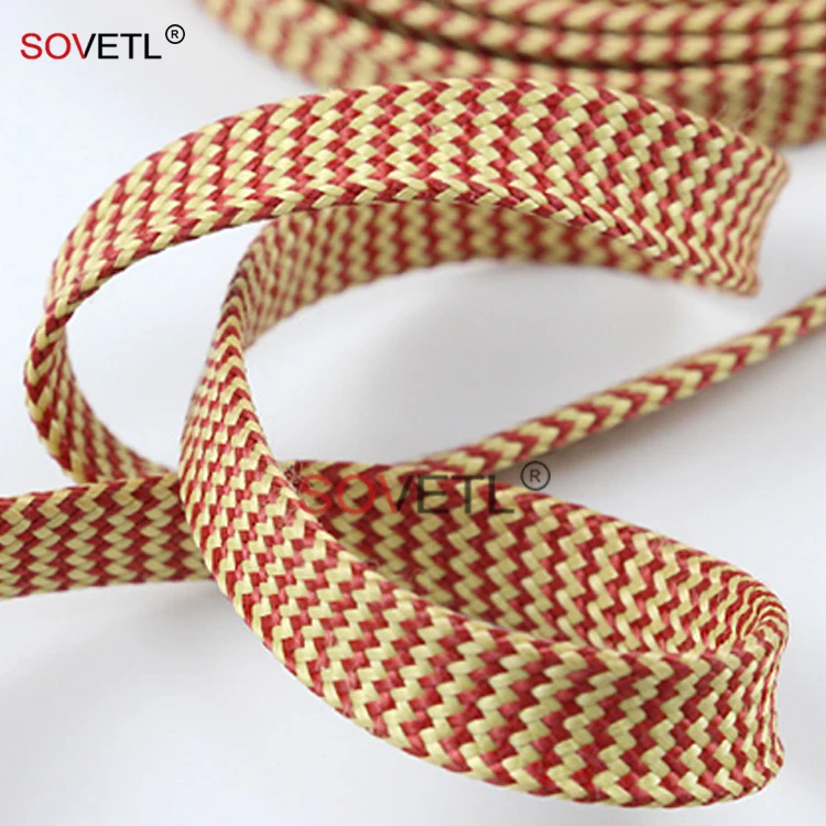 Aramid Hollow Webbing Sleeve Temperature Resistant Tubular Freproof Strap Woven Aramid Double layer webbing