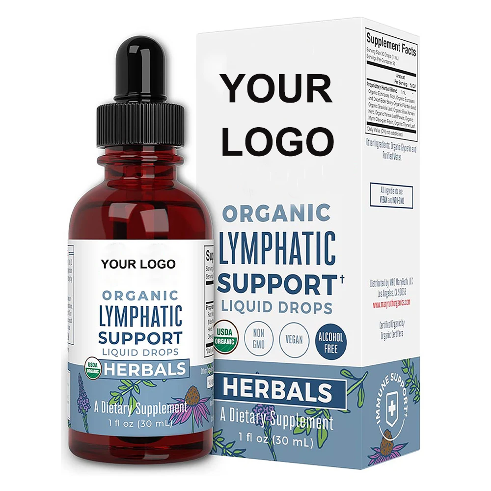 Organic Herbal Lymphatic Support Drops with Echinacea Elderberry for Lymphatic Support Immune Support Antioxidant