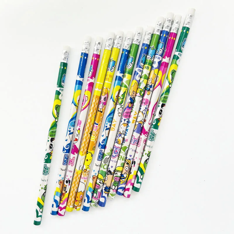 Wholesale Fancy Cartoon Kawaii Pencil HB Poplar Wood in Bulk for School Children