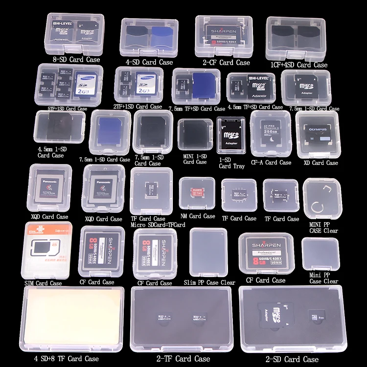 SUNSHING Plastic Clear Memory SD Card Packing Holder Plastic SD Card Case in DVD Size Memory Card Set Case For SAMSUNG Micro