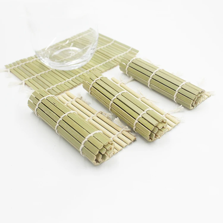 New Product Custom Size Rectangle Natural Eco-friendly Bamboo Sushi Roll Roller Mat