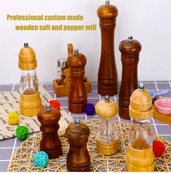 Мельница для соли и перца, мельница для перца из твердой древесины с сильной регулируемой Керамической мельницей