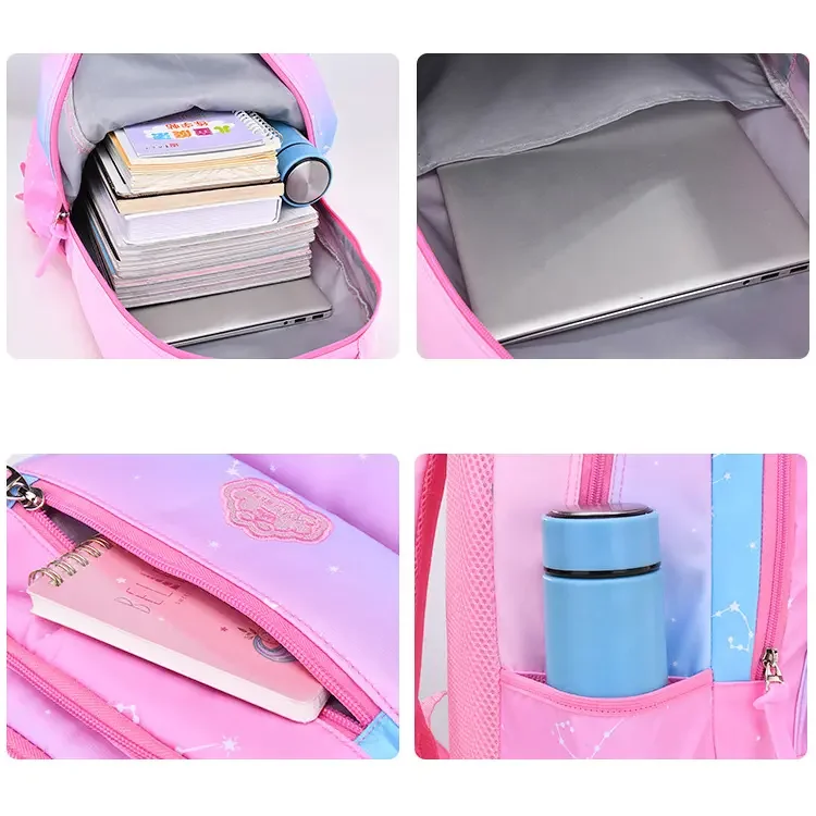 2023 Factory Wholesale Direct Sales Cute Kids School Book Bag  Pink Children Girls School Bags With Custom Logo