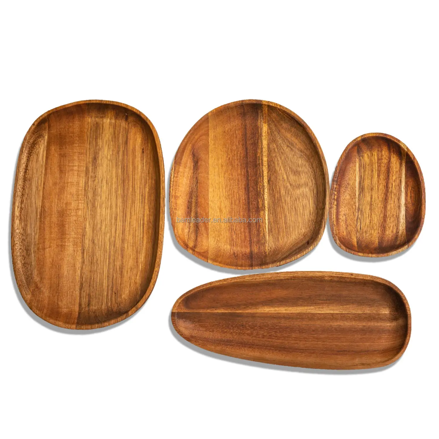 Wooden Irregular Gongfu Serving Tray Set Chinese Tea Pot Cup Set With Tray Infuser Heavy Bamboo Tea Tray Dishes Dinner Plate Set