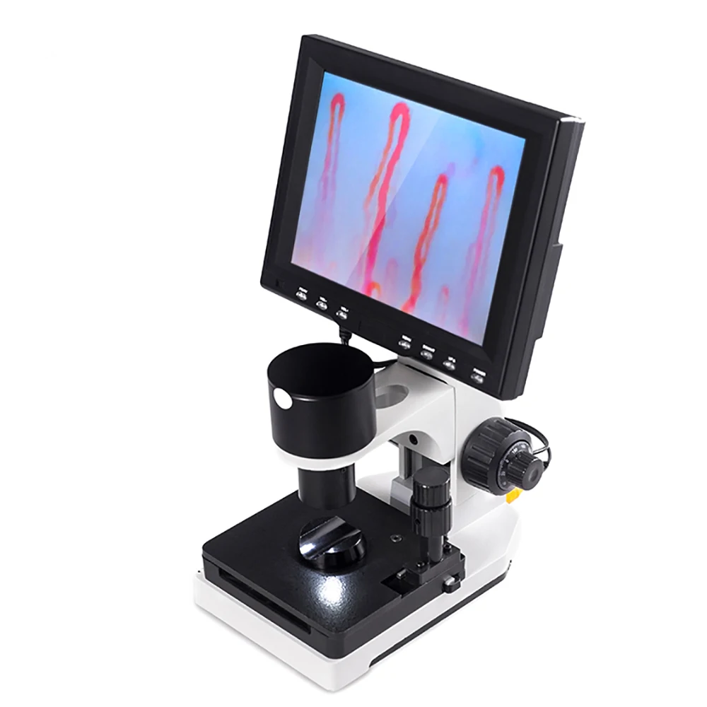 Digital Microscope Zoom Nailfold Capillary Microcirculation Detector Blood Microcirculation Analyzer with 8 inch Digital Screen