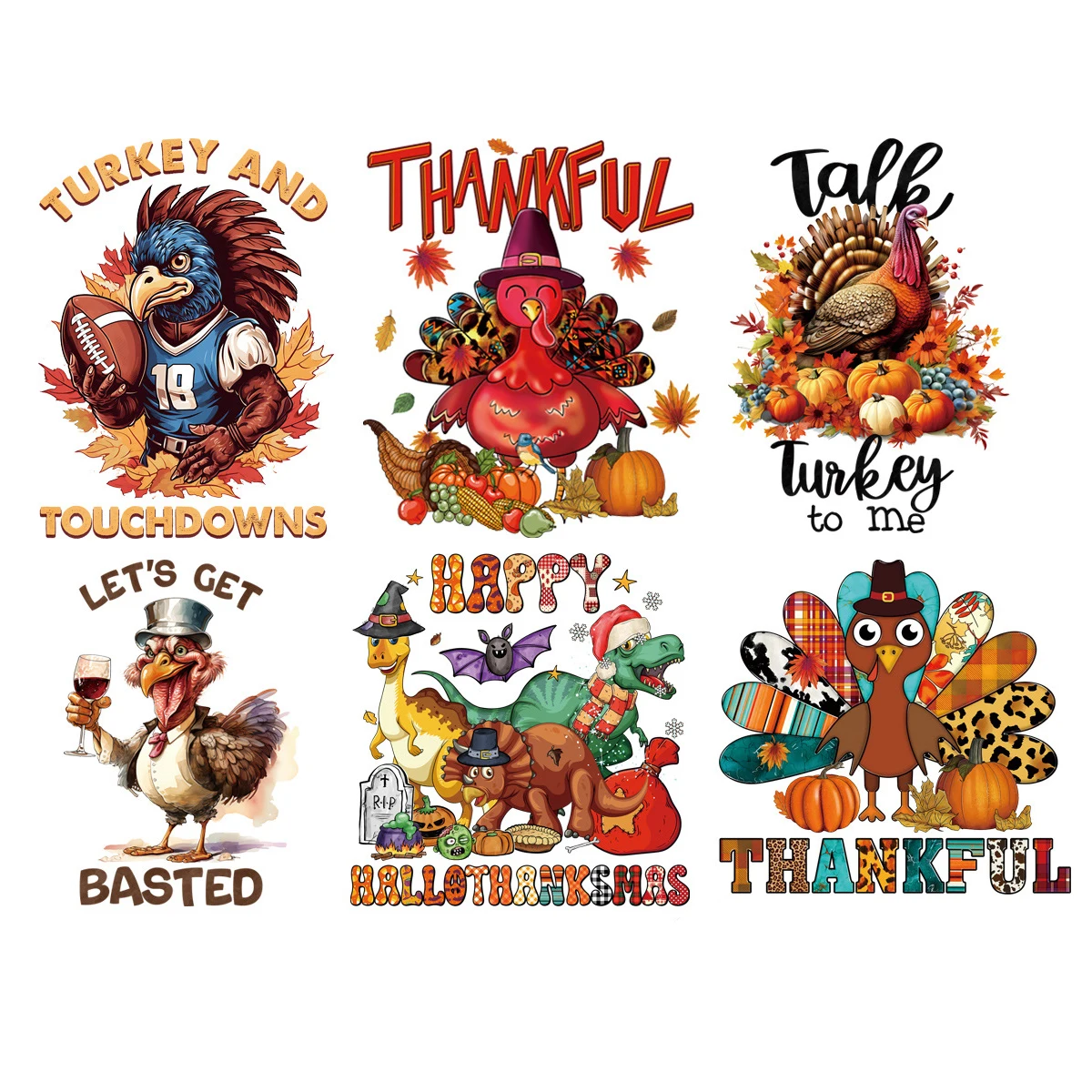 New Design Thanksgiving Screen Print Transfers Plastisol Ink Ready to Press Heat Transfer Designs Iron on Transfer for Clothes