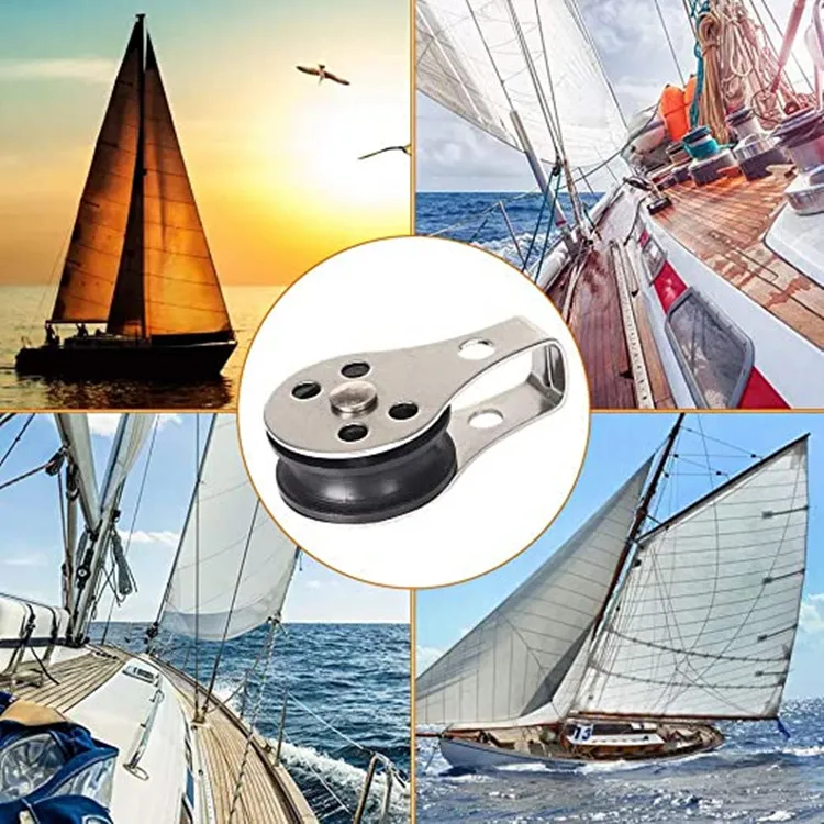 Small Boat Sailing Pulley Stainless Steel Nylon Rope Pulley Sailboat Pulley