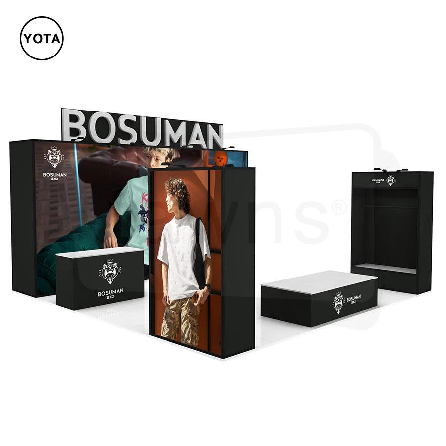 Tawns 20ft Advertising Aluminum Tube Tension Fabric Display Portable Trade Show Exhibition Booth