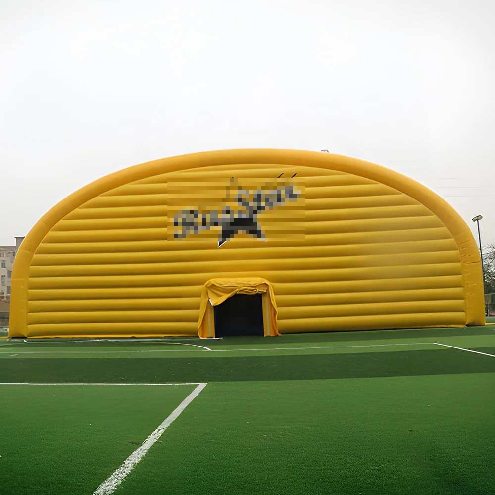 custom yellow windproof pvc sports soccer court Inflatable sports arena football pitch air dome giant inflatable tunnel building