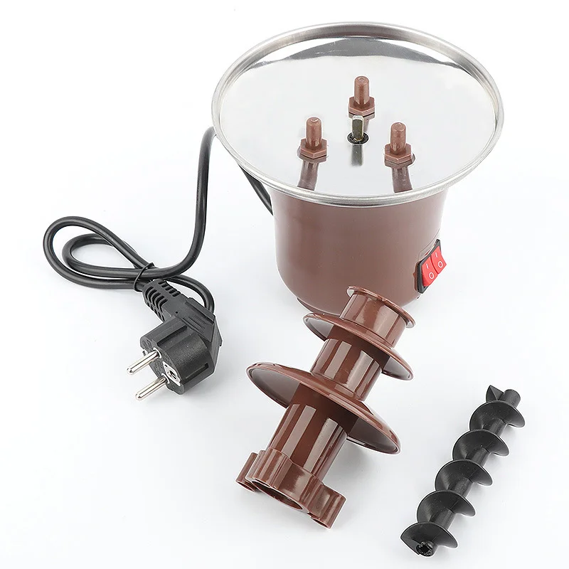 New Mini Chocolate Fountain Three Layers Creative Design Chocolate Melt With Heating Fondue Machine DIY Mini Waterfall Hotpot