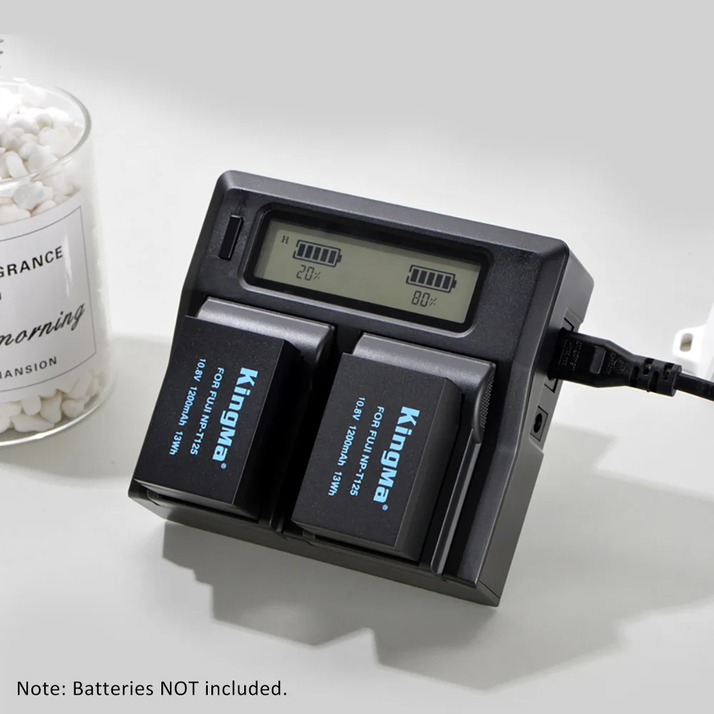 
KingMa Smart Dual Channel Charger With LCD-display For Fuji NP-T125 battery and For Fuji GFX50S And GFX50R camera 