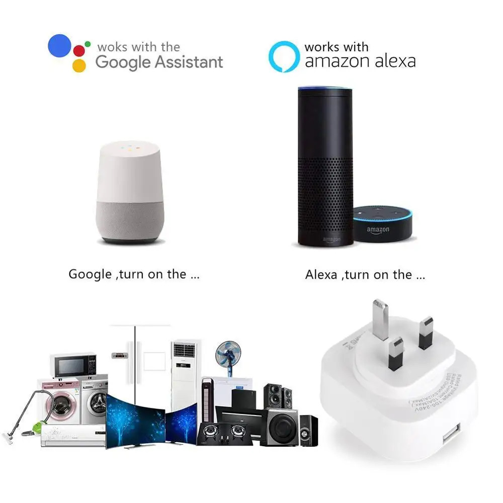 Alexa WIFI Smart APP Voice Timing Remote Control USB Switch EU Plug UK Plug LED Night Lights