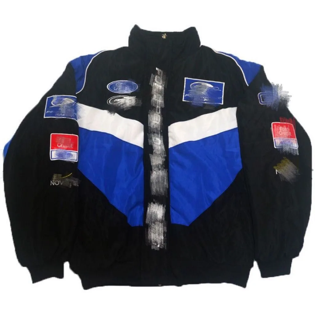 2024 Wholesale NASCAR Jacket Cotton Preppy Retro Style Customize Embroidery High Quality F1 Race Jacket Private Branding