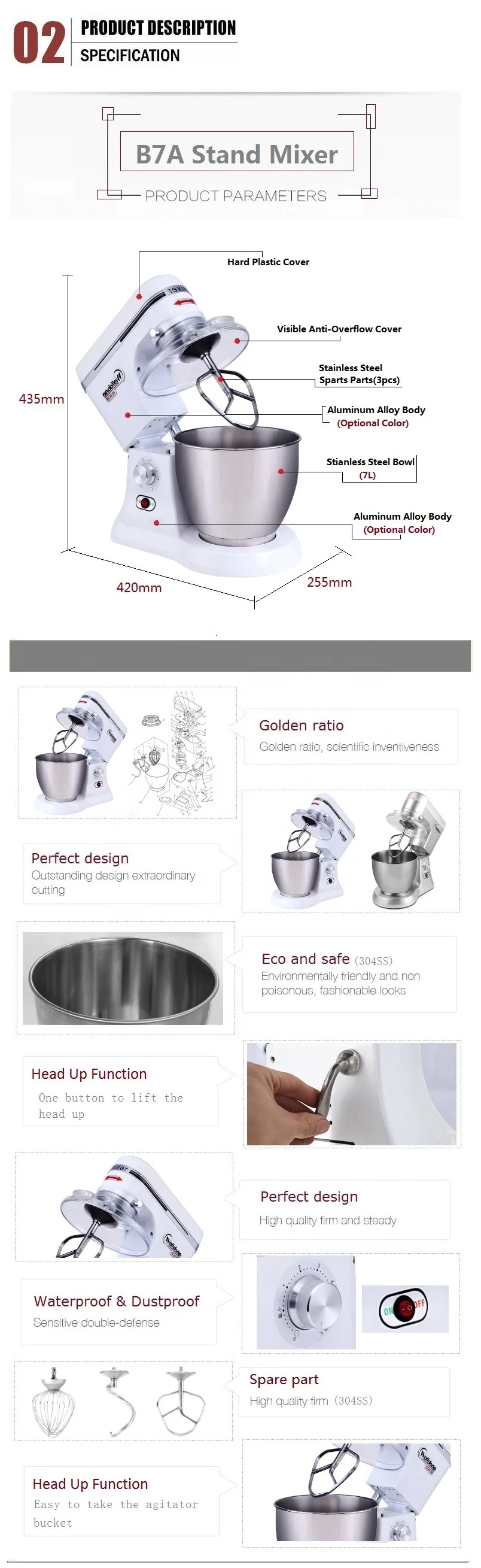 WED-B7A Welldone fully automatic high efficiency food mixer machine for home restaurant
