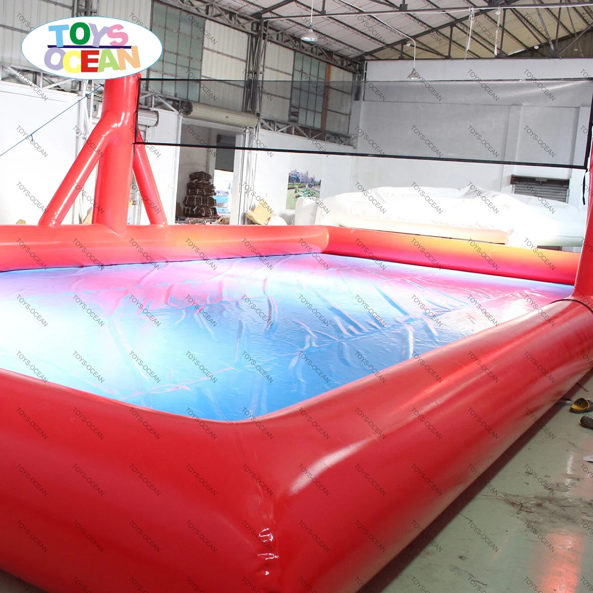 Cheap inflatable water volleyball court, beach inflatable water park game, water sport inflatable aqua volleyball field