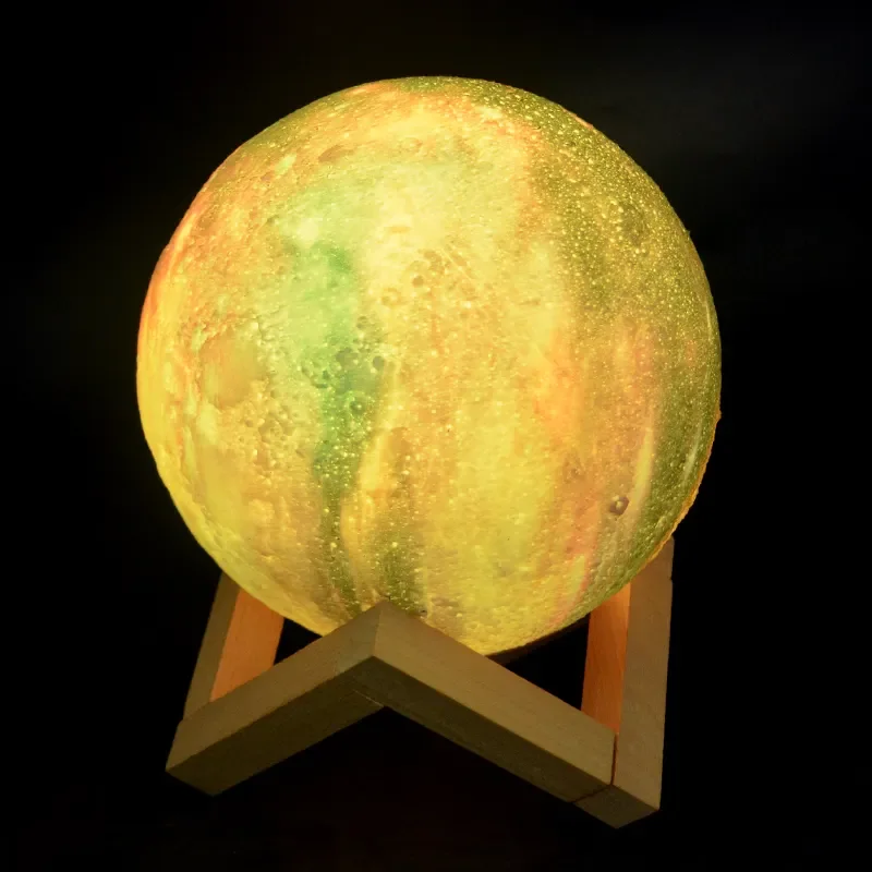 8cm room decor gift  remote touch control star night light home decoration 3d 16 colors table customized moon lamp