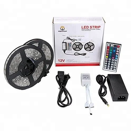 
DC12V 5050 RGB 60led/m 12V 5A power supply IP20 led strip with 44key ir remote rgb strip light set 