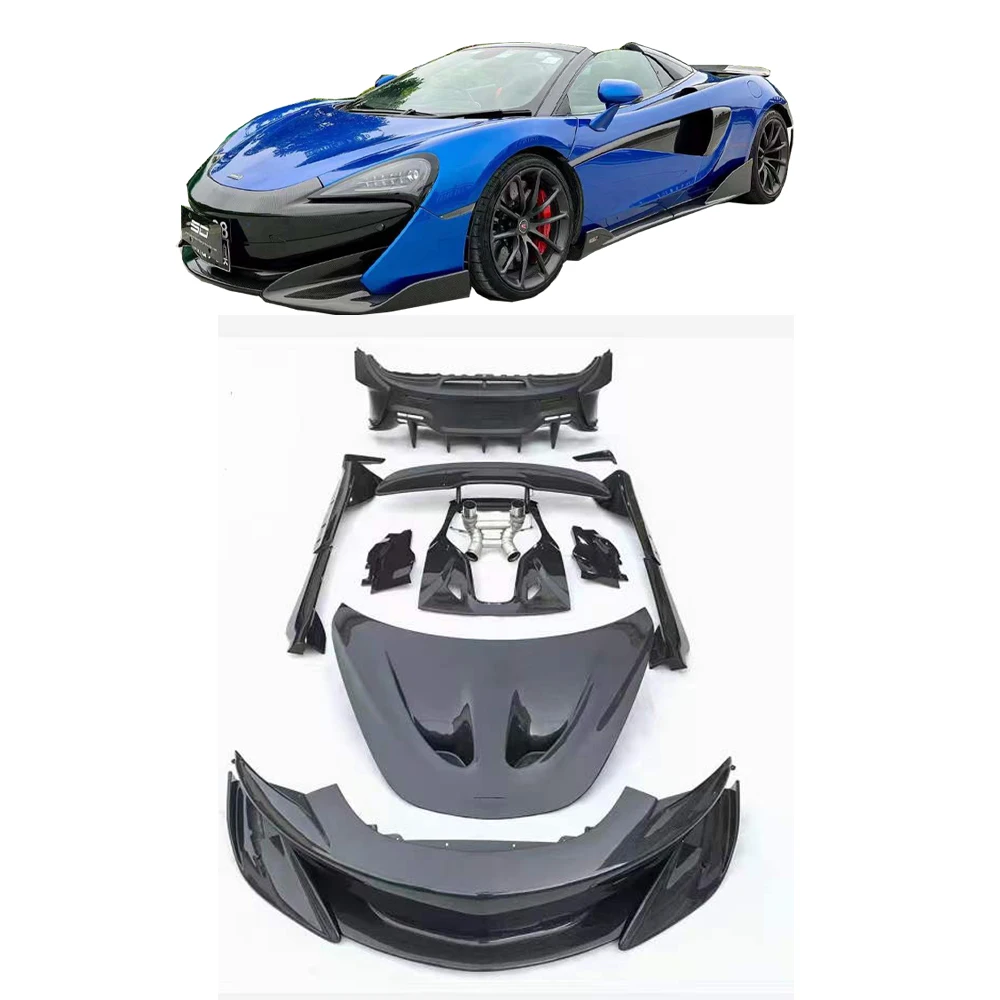 Mclaren 540C 570S 570GT upgrade 600LT Dry Carbon Fiber Front Bumper Rear Wing front hood side skirt rear bumper exhaust