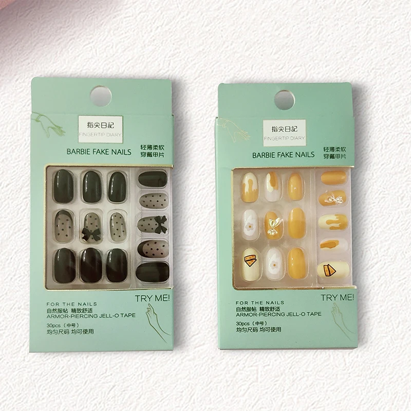 Fast Shipping Full Cover  Press On Nails Tips High Quality New Colours Fake Nails