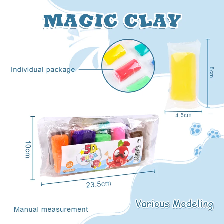 air diy soft clay 12 color bag space light super modeling dry polymer