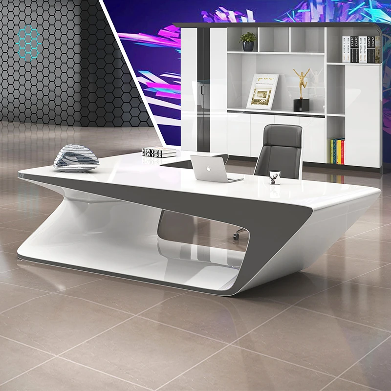 CEO Acrylic solid surface office stone desk design furniture