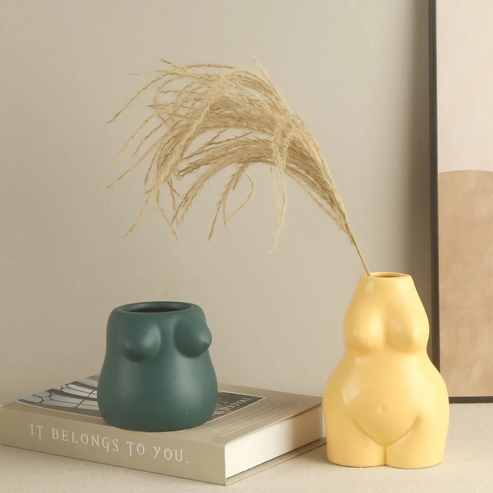 Wedding Arrangements White Ceramic Flower Vase Table Floral Vase for Living Room Indoor Home Decor