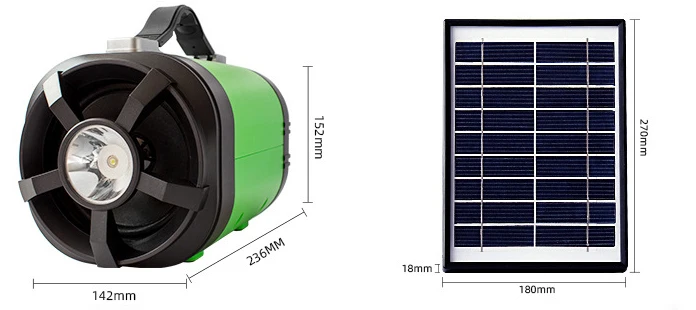 Solar Portable Power Station Energy Storage Battery System LED Emergency Lighting Bluetooth Audio Music Player for Outdoor