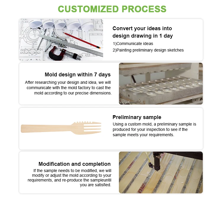 Eco-friendly Degradable Compostable Heavyweight Disposable Bamboo Tableware Knife Fork Spoon for Sale