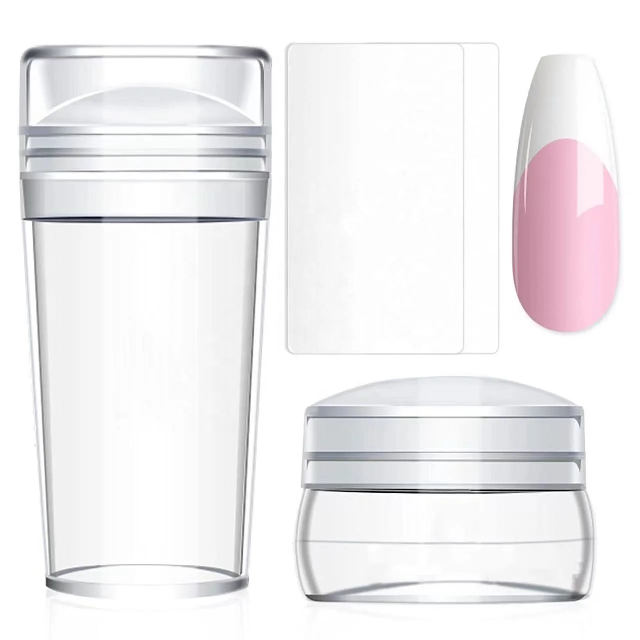 Французский прозрачный двойной мертвый маленький силиконовый штамп для ногтей Желейный Diy Дизайн