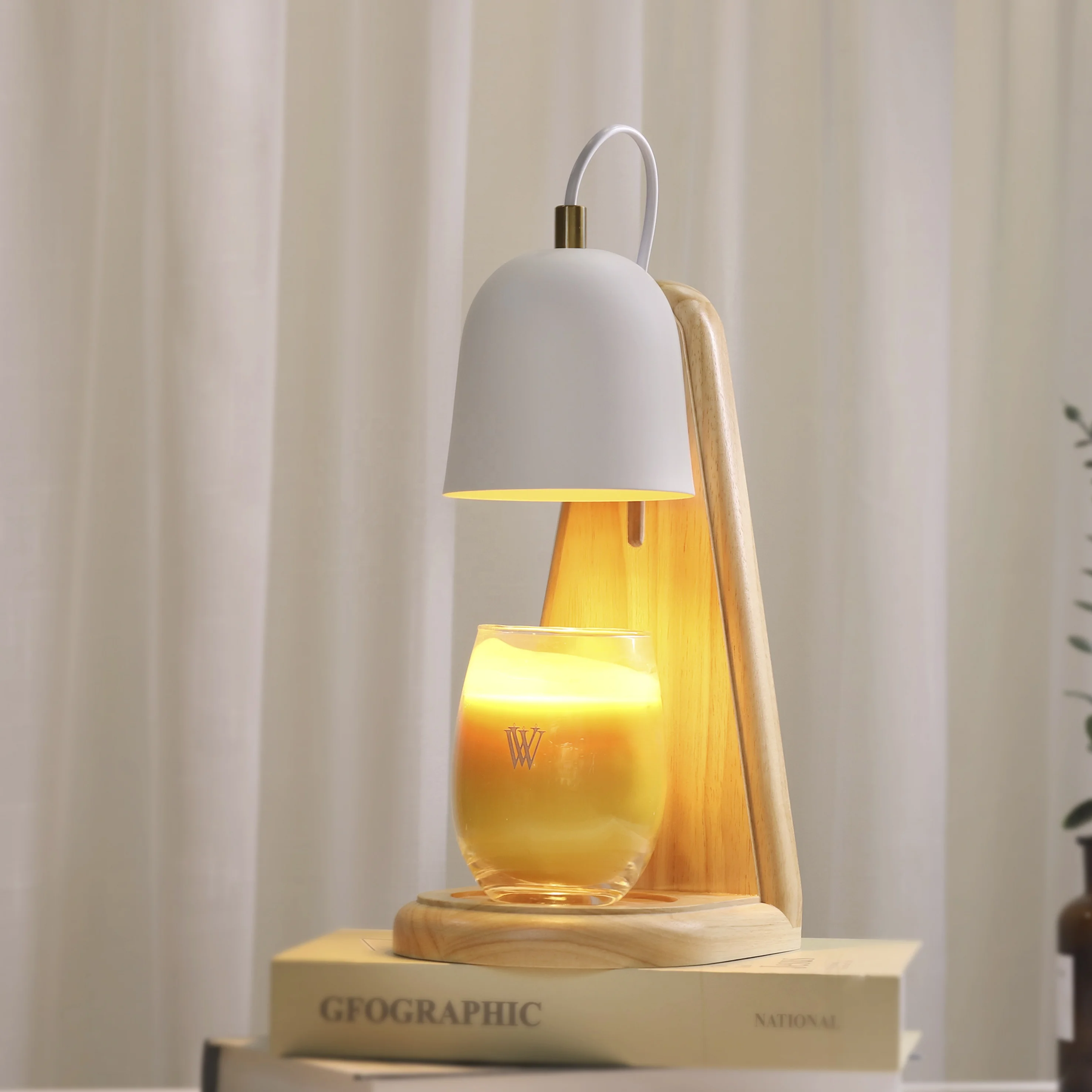 Modern and popular Style electric Candle Warmers With timer switch control 120V/220V hot-selling white lampshade incense burner