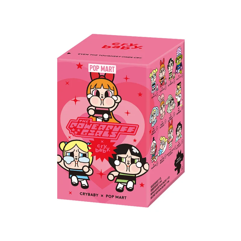 POPMART Hand-Done Blind Box Toy CRYBABY x Powerpuff Girls Series Unisex PVC Gift with Japanese Animation Source