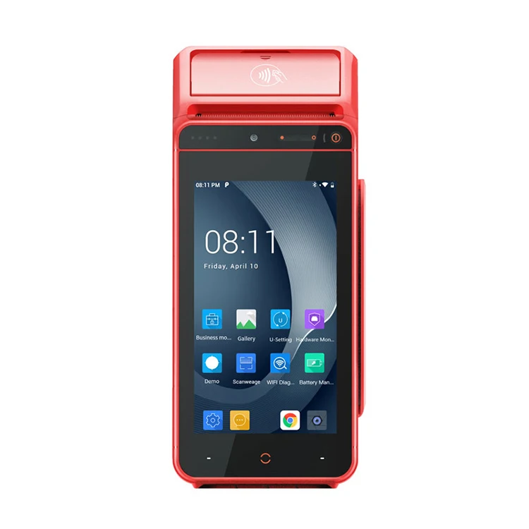 I9100 беспроводной мини pos-терминал 5,5 дюймовый сенсорный экран ручной Android Smart Pos-терминал с чековым принтером