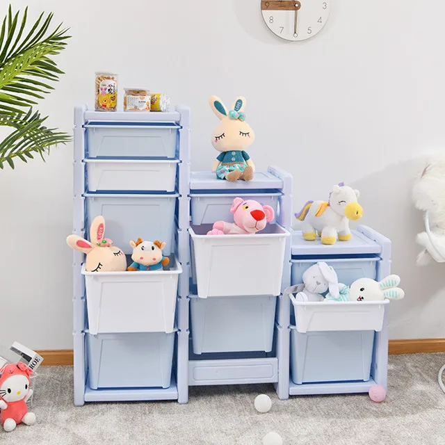 Kids Furniture Toy Shelf Children Indoor Kids Cabinet With Plastic Storage Box For Sale