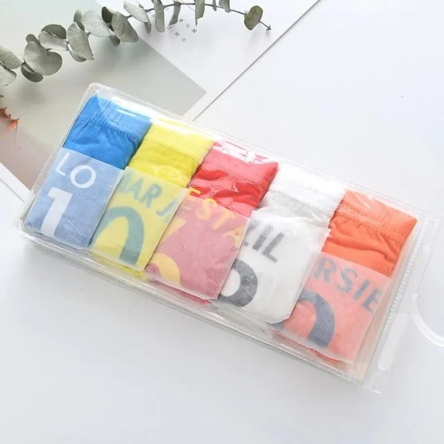 Wholesale High Quality 40S Combed Cotton Cute Number Printing Boy Underwear Kids Underwear