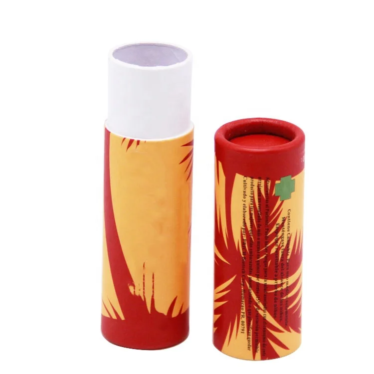 Custom cardboard kraft paper round lipstick tube packaging gift box printed lip balm box electronic cigarette case