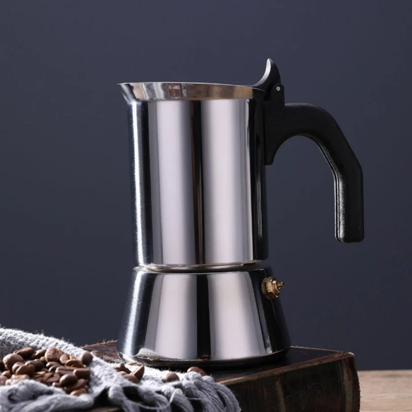 SIYUE Stainless Steel Electric Coffee Machine Maker Espresso Machine Coffee Maker Mocha 2 Cups Moka Pot Coffee Gift Set 9156