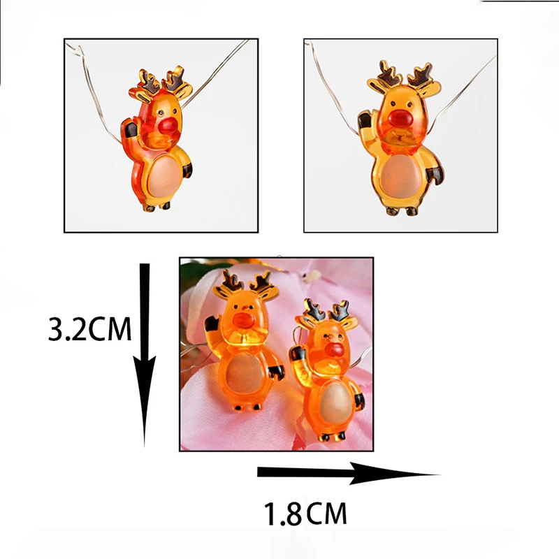 3AA 8 modes Christmas theme decoration deer elk copper wire micro LED fairy string light